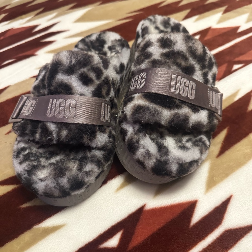 UGG Fluffy Slide Sandals - Cheetah